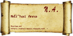 Néhai Anna névjegykártya